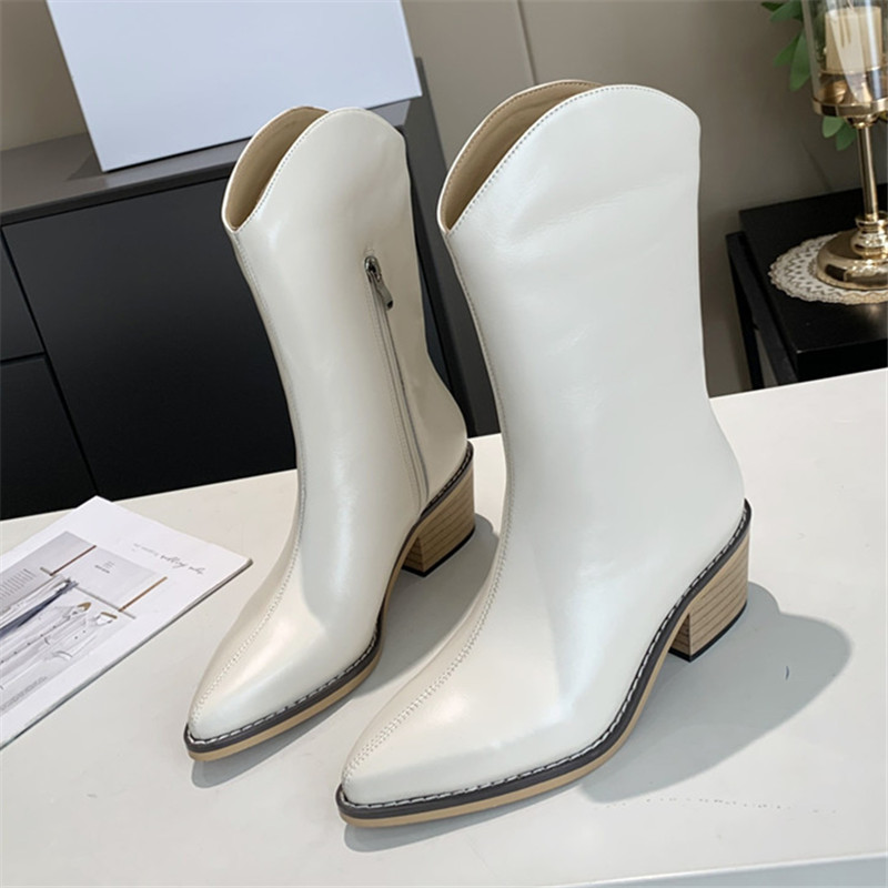 White Midcalf Female Genuine Chunky Leather Heel Riding Pointed Toe of Foot Autumn Boots High Ladies Shoes 9j8z
White Midcalf Female Genuine Chunky Leather Heel Riding Pointed Toe of Foot Autumn Boots High Ladies Shoes 9j8z