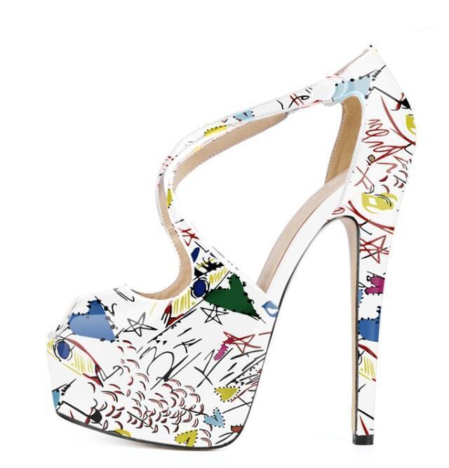 Newest 2021 Peep Toe Printed Leather High Heel Shoes Woman Summer Slip on Party Dress Shoes 14cm Cross Strap High Platform1, As picture
Newest 2021 Peep Toe Printed Leather High Heel Shoes Woman Summer Slip on Party Dress Shoes 14cm Cross Strap High Platform1, As picture
