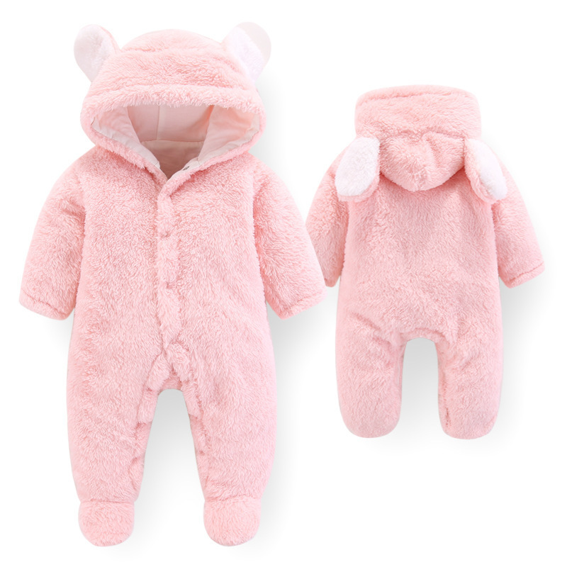 Autumn Winter Infant Clothing Overalls Thick Fluff Rompers For Girls Jumpsuit Warm Costume Newborn Baby Boys Clothes 201027