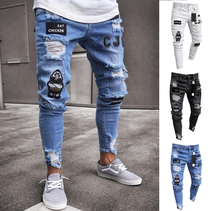 New Men' Slim-Fit Ripped Pants New Men' Painted Jeans Patch Beggar Pants Jumbo Size -3XL, Black
New Men' Slim-Fit Ripped Pants New Men' Painted Jeans Patch Beggar Pants Jumbo Size -3XL, Black