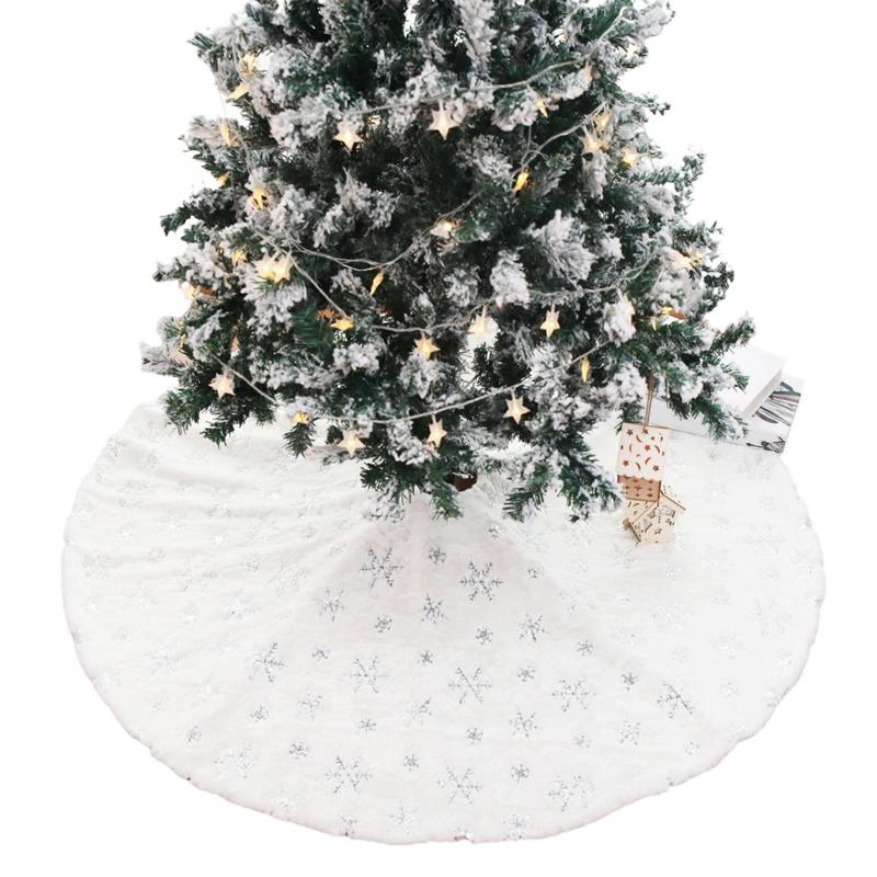 90cm/122cm Christmas White Tree Skirt Plush Sequins Snowflake Embroidery Christmas Tree Skirt Apron Decorations
90cm/122cm Christmas White Tree Skirt Plush Sequins Snowflake Embroidery Christmas Tree Skirt Apron Decorations