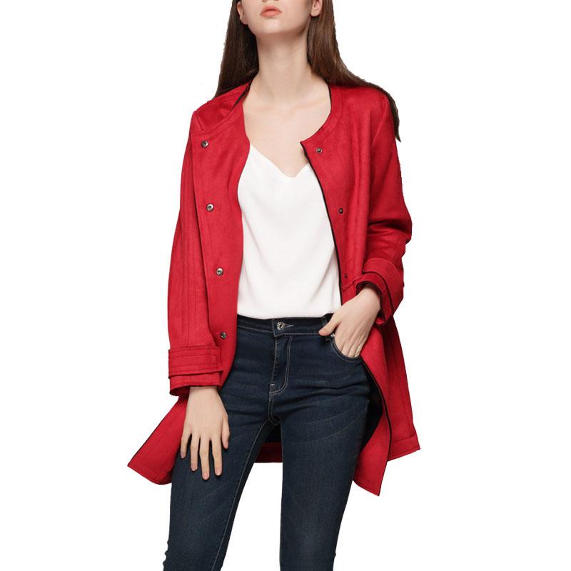 Women long coat Faux suede coats female trench coat Red -XL single breasted wide-waisted Solid O-neck casual fashion brief, Z007 red long
Women long coat Faux suede coats female trench coat Red -XL single breasted wide-waisted Solid O-neck casual fashion brief, Z007 red long