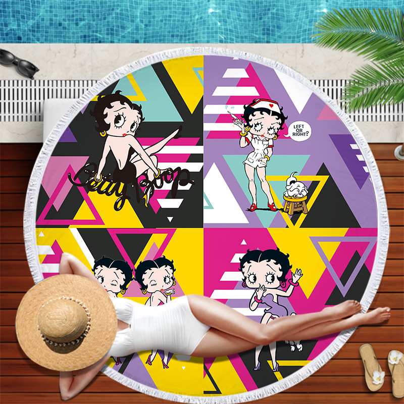 Betty Boop Round Beach Towel For Adults Lovely Microfiber Towels Serviette de plage Toalla Blanket Tassels Tapestry Beach Mat F1216, Black
Betty Boop Round Beach Towel For Adults Lovely Microfiber Towels Serviette de plage Toalla Blanket Tassels Tapestry Beach Mat F1216, Black