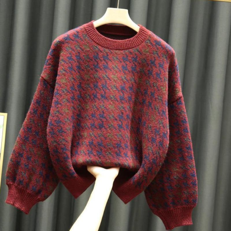 New Sweater Women Knitted Retro Sweaters And Pullovers Loose Short Coat Lantern Sleeve Top Femme Winter Striped Sweater Clothes, Dark green
New Sweater Women Knitted Retro Sweaters And Pullovers Loose Short Coat Lantern Sleeve Top Femme Winter Striped Sweater Clothes, Dark green