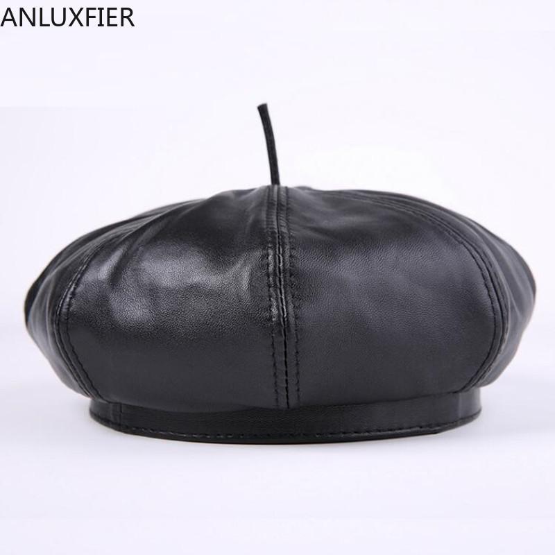 H7637 Fashion Genuine Leather Beret Hat Men Women Autumn Winter Sheepskin Berets Cap Outdoor Painter Comfortable Warm Black Hats
H7637 Fashion Genuine Leather Beret Hat Men Women Autumn Winter Sheepskin Berets Cap Outdoor Painter Comfortable Warm Black Hats