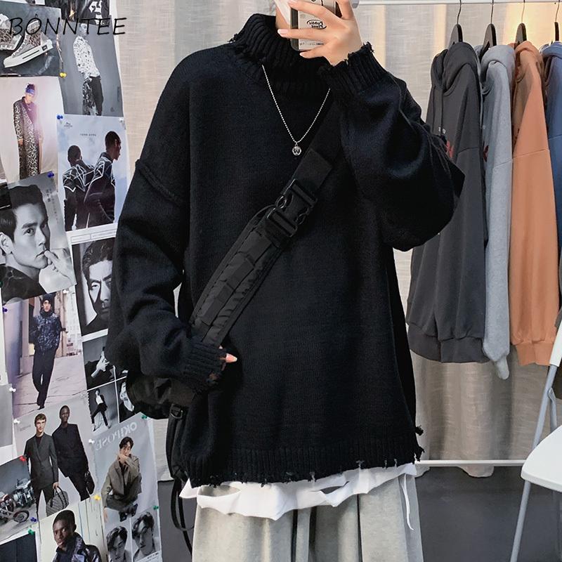 Men Pullovers Simple Solid High Quality Fashion All-match Turtleneck Chic Ulzzang Harajuku Male Sweater Lazy Baggy Streetwear, Black
Men Pullovers Simple Solid High Quality Fashion All-match Turtleneck Chic Ulzzang Harajuku Male Sweater Lazy Baggy Streetwear, Black