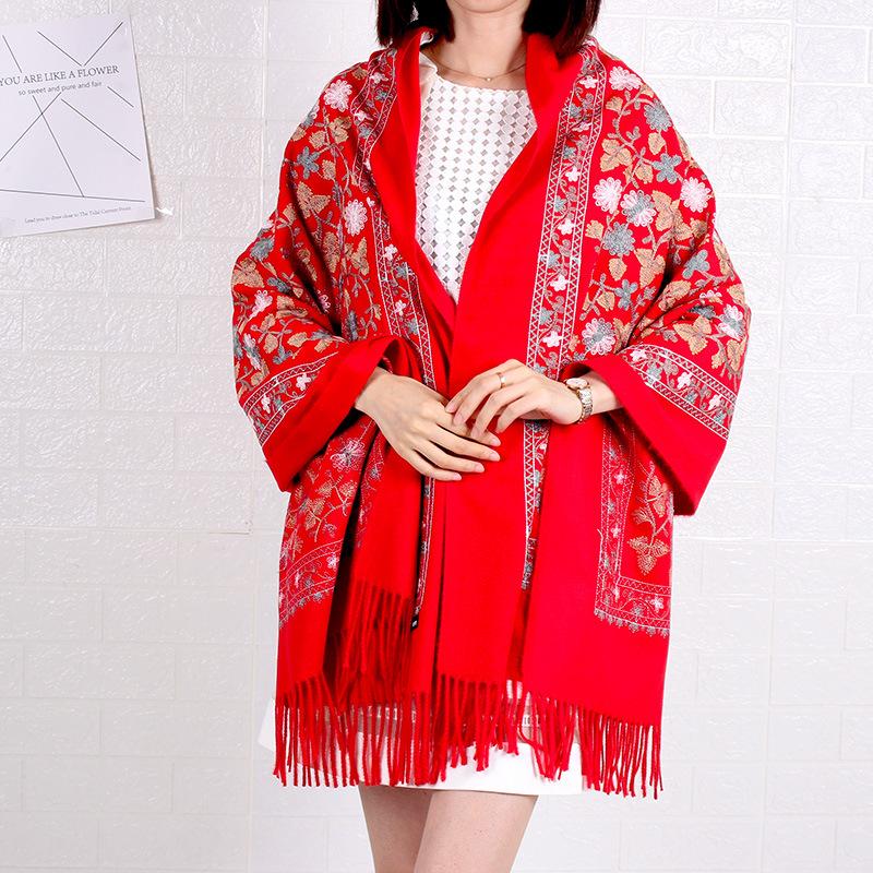 Imitation Cashmere Embroidered Thick Scarf Dual-Use Long Coat Plus Cape Shawl Female Long Scarf Headband Neckerchief Bandana
Imitation Cashmere Embroidered Thick Scarf Dual-Use Long Coat Plus Cape Shawl Female Long Scarf Headband Neckerchief Bandana