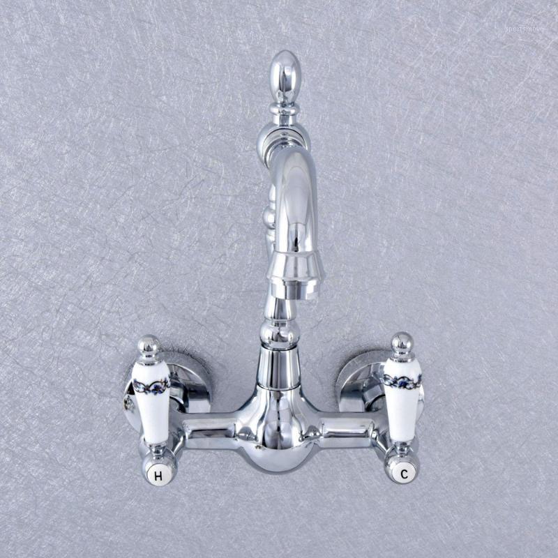 Polished Chrome Brass Wall Mounted Double Ceramic Handles Bathroom Kitchen Basin Sink Faucet Tap Lsf5461
Polished Chrome Brass Wall Mounted Double Ceramic Handles Bathroom Kitchen Basin Sink Faucet Tap Lsf5461