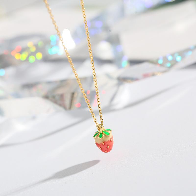 OBEAR Authentic Silver Plated Silver Sweet Strawberry Red Enamel Charm Pendant Necklaces for Women Girls Fine Jewelry
OBEAR Authentic Silver Plated Silver Sweet Strawberry Red Enamel Charm Pendant Necklaces for Women Girls Fine Jewelry