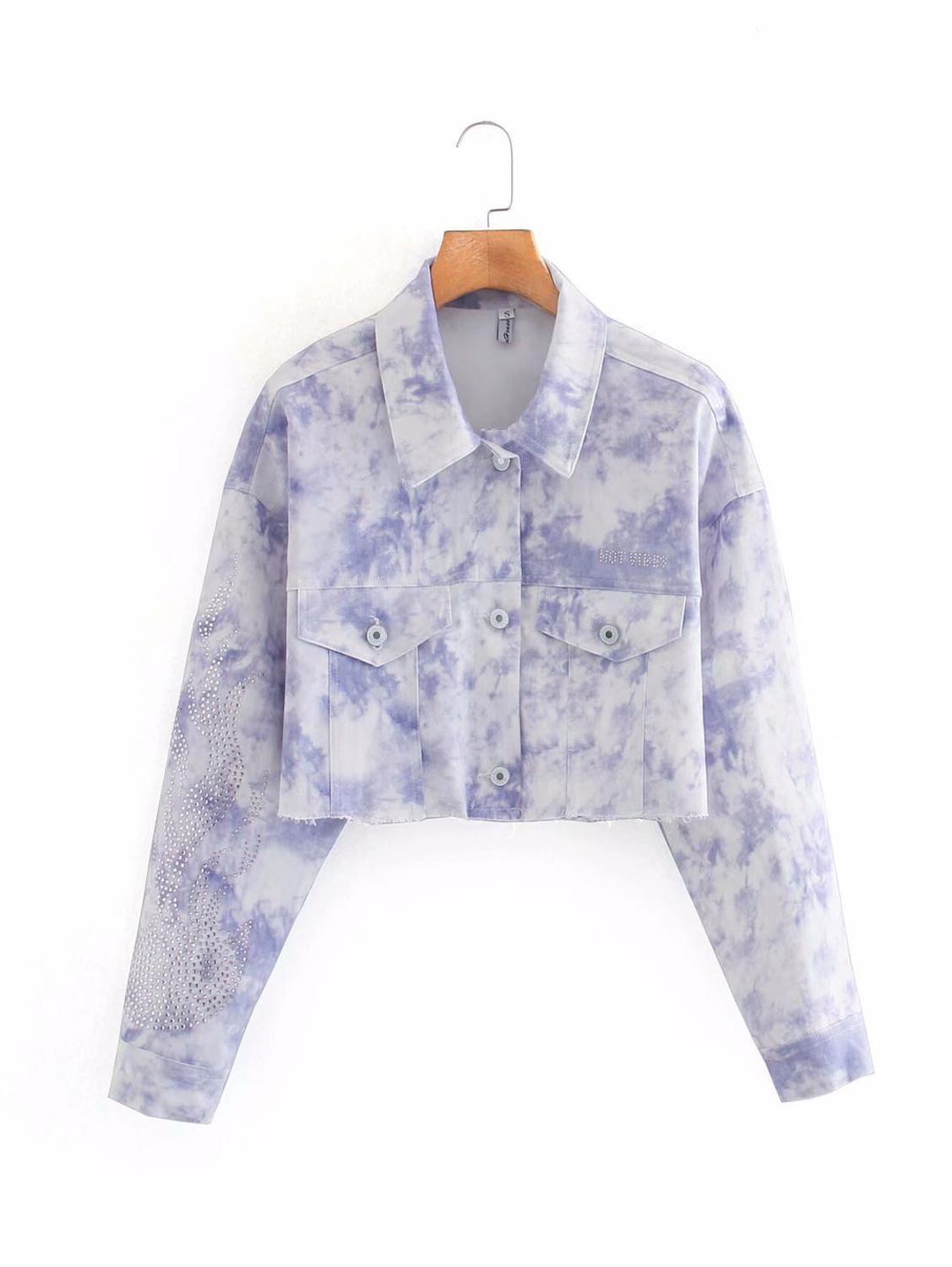 2021 New Women Tie Dye Print Jacket Rhinestone Decorage Ladies Long Sleeve Oversize Short Coat Fast Shipping Ipqn, Black
2021 New Women Tie Dye Print Jacket Rhinestone Decorage Ladies Long Sleeve Oversize Short Coat Fast Shipping Ipqn, Black