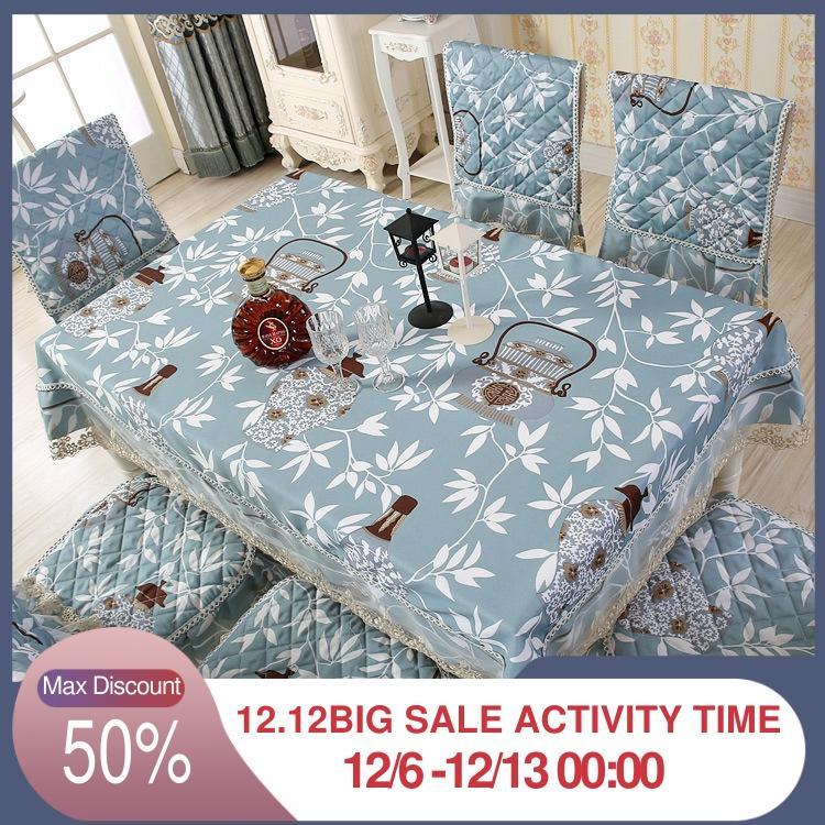 European New Style Leaves Tablecloth Dining Chair Cushion Cover Set Blue Purple Home Non-Slip Back round
European New Style Leaves Tablecloth Dining Chair Cushion Cover Set Blue Purple Home Non-Slip Back round