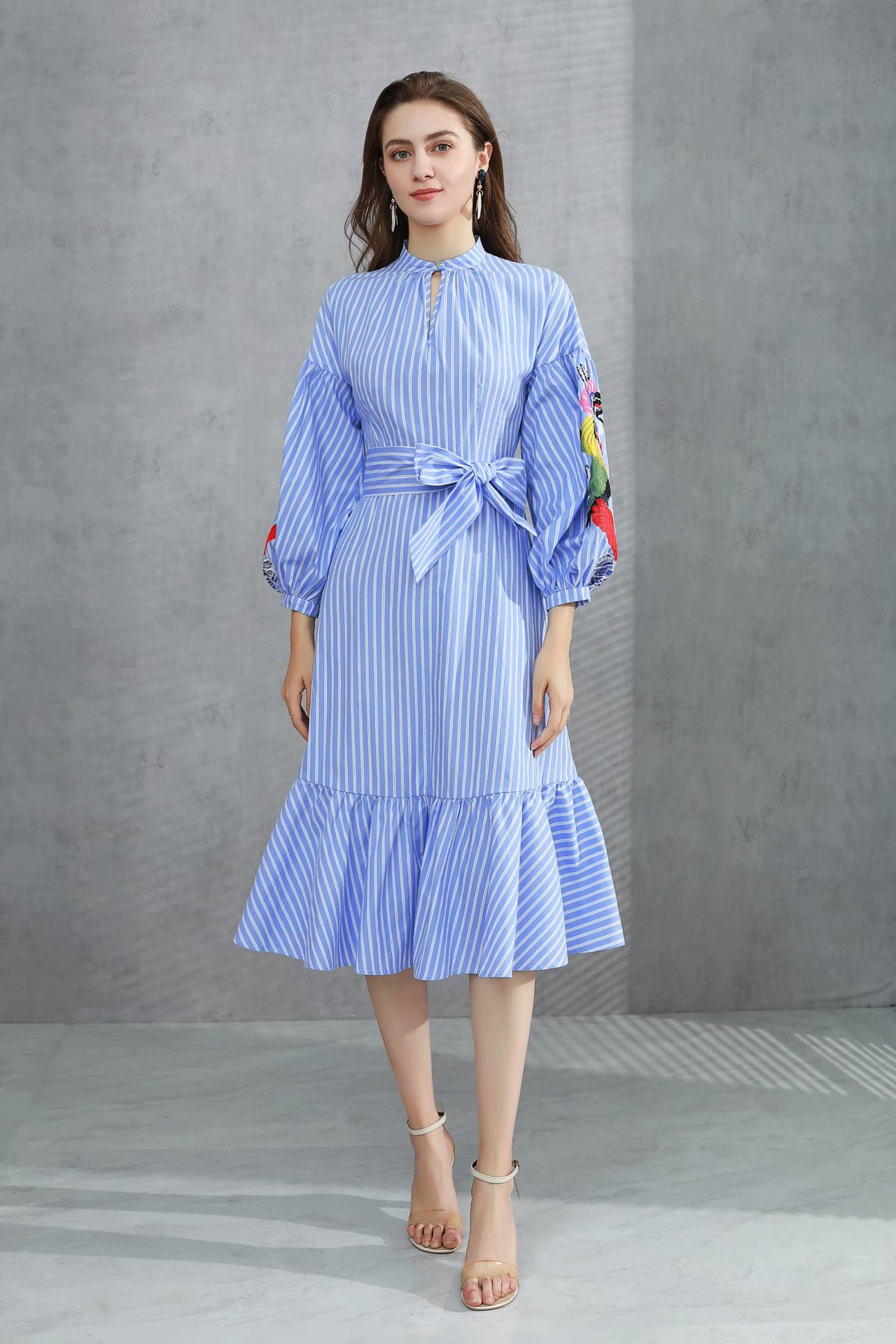 Christmas gift in vogue ins hot wholesale runway new hot Crew neck 3/4 sleeves Print Striped dresses, Blue
Christmas gift in vogue ins hot wholesale runway new hot Crew neck 3/4 sleeves Print Striped dresses, Blue