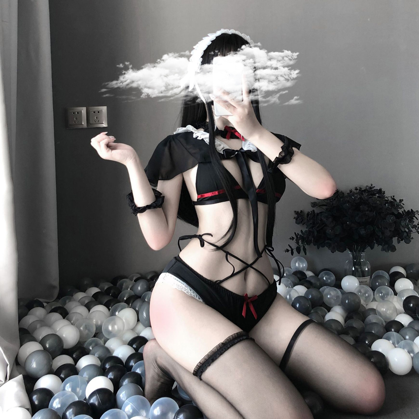 Sexy female define black maid elegant servant sailor lingerie halloween cosplay fantasy dress tanga bra joint, Red
Sexy female define black maid elegant servant sailor lingerie halloween cosplay fantasy dress tanga bra joint, Red