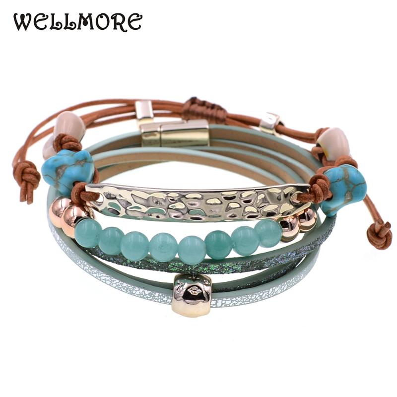 WELLMORE 2 Layers leather bracelet 2pcs/Set bracelets combinations shell beads bracelets for women Bohemian bracelet femme
WELLMORE 2 Layers leather bracelet 2pcs/Set bracelets combinations shell beads bracelets for women Bohemian bracelet femme