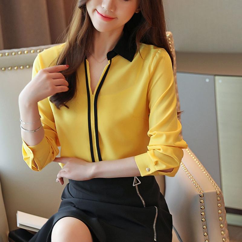 women shirts blouses elegant Contrast Color Lapel Collar Wild Shirt Long Sleeve Chiffon Top blusas elegantes de mujer#y3, Red
women shirts blouses elegant Contrast Color Lapel Collar Wild Shirt Long Sleeve Chiffon Top blusas elegantes de mujer#y3, Red