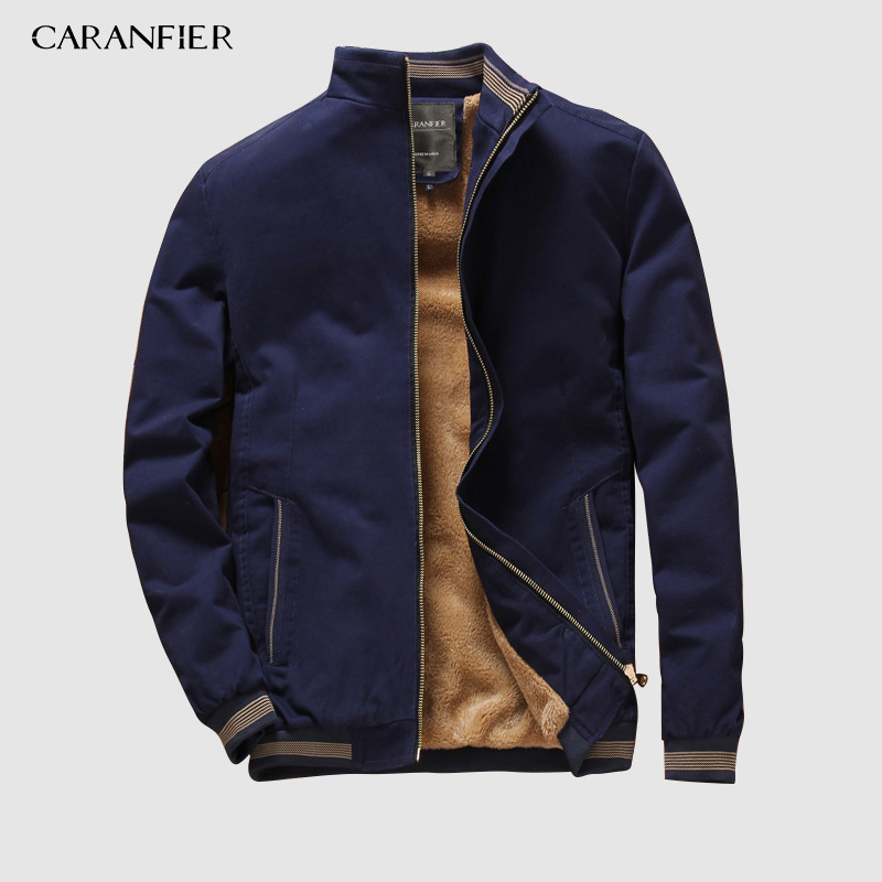 CARANFIER Autumn Mens Bomber Jackets Casual Male Outwear Fleece Thick Warm Windbreaker Jacket Military Baseball Coats Clothing 201218