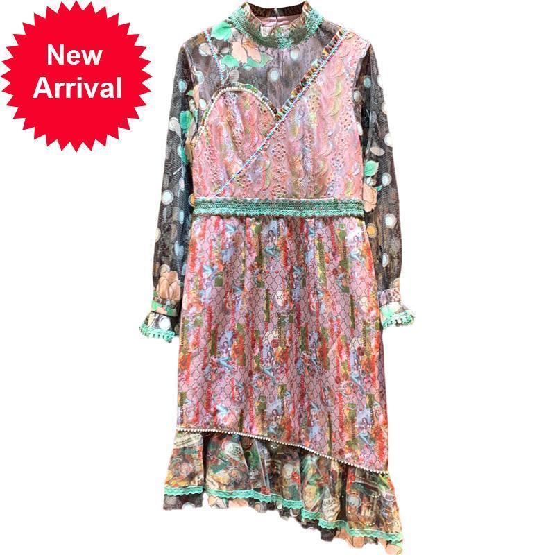 New Runway 2021 New Autumn Female Vintage Printed Thin Fridges Midi in Elegant Luxury Dress of Z6L5, Blue
New Runway 2021 New Autumn Female Vintage Printed Thin Fridges Midi in Elegant Luxury Dress of Z6L5, Blue