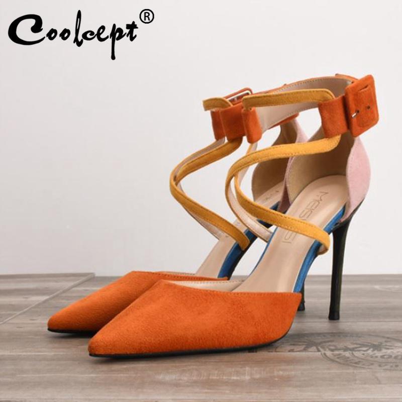 Coolcept Size 32-43 New Women Sandals Pointed Toe Thin High Heel Cross Strap Mixed Color Fashion Party Ladies Footwear1, Black
Coolcept Size 32-43 New Women Sandals Pointed Toe Thin High Heel Cross Strap Mixed Color Fashion Party Ladies Footwear1, Black