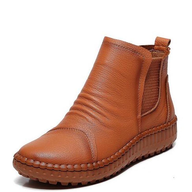 New Hand-stitched 100% Natural Full Genuine Leather Boots Women Ankle Boots Autumn Winter Soft Bottom Non-slip Snow, Black single boots
New Hand-stitched 100% Natural Full Genuine Leather Boots Women Ankle Boots Autumn Winter Soft Bottom Non-slip Snow, Black single boots