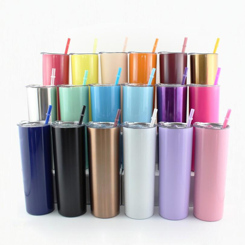 20oz Skinny Tumbler with Color Stainless Steel Insulated Vacuum Straight Cup with Lid Straw Metallic Coffee Mugs, White
20oz Skinny Tumbler with Color Stainless Steel Insulated Vacuum Straight Cup with Lid Straw Metallic Coffee Mugs, White