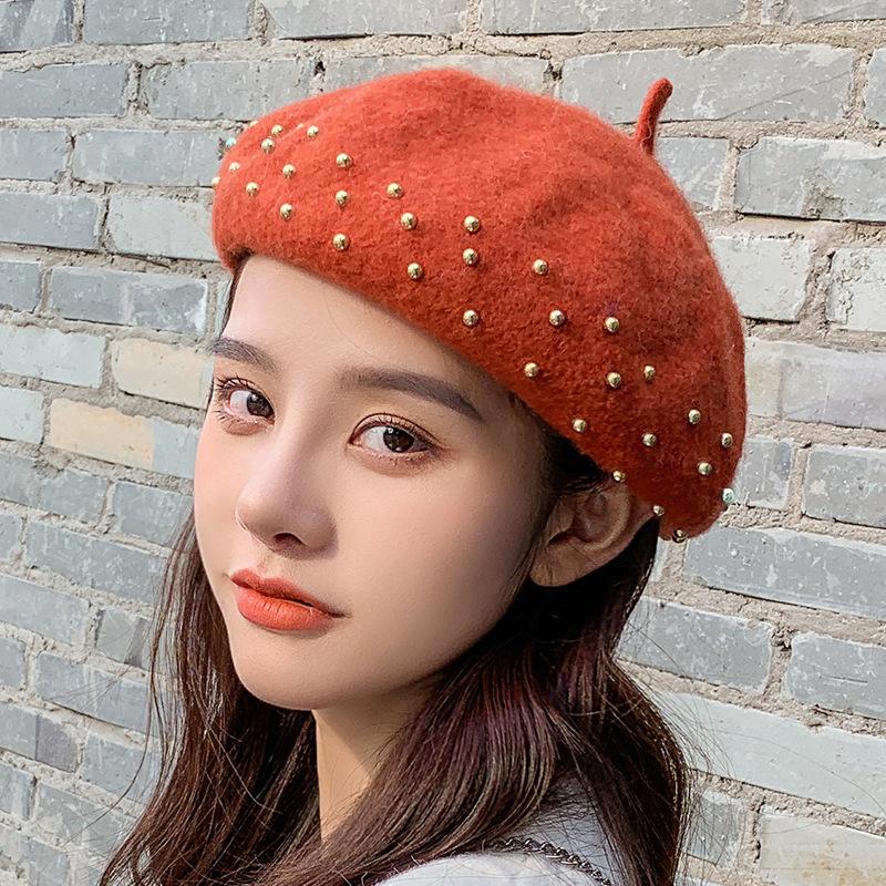 Women Berets New Metal Nail Drill Wool Solid Color Hats Female Bonnet Caps Ladies Autumn Winter Warm Walking Hat Cap Casquette, Black
Women Berets New Metal Nail Drill Wool Solid Color Hats Female Bonnet Caps Ladies Autumn Winter Warm Walking Hat Cap Casquette, Black