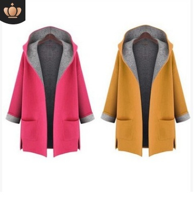 Mujer Invierno Autumn Plus size Loose Coat Womens Long Coats Korean Styl Lady Jacket Abrigos Mujer Elegante L-5XL 201027