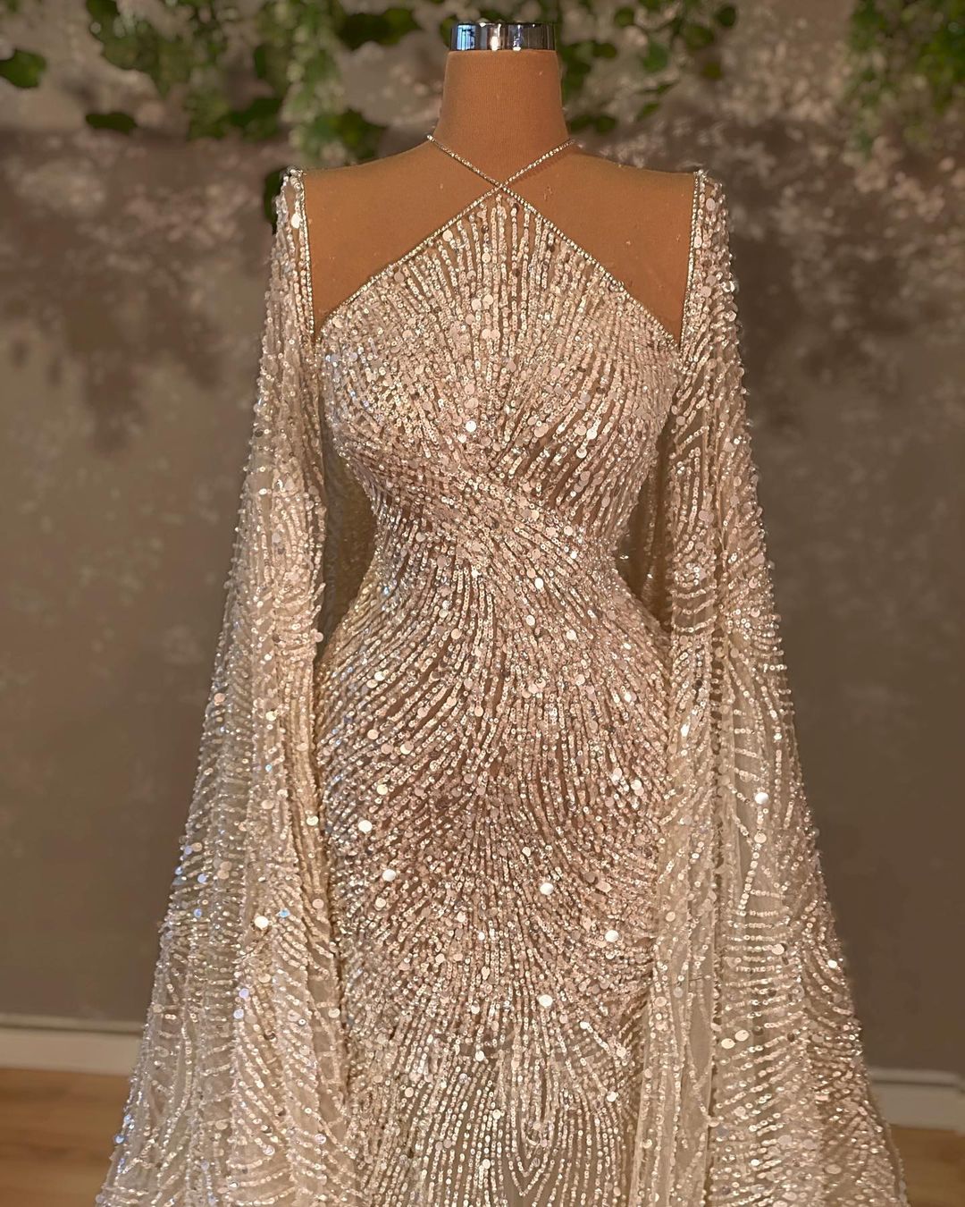 Sparkly Sequined Mermaid Wedding Dress with Wrap Illusion Bling Dubai Princess Bridal Gowns Robe De Soiree Turkish Couture Abendkleider Bride Dresses