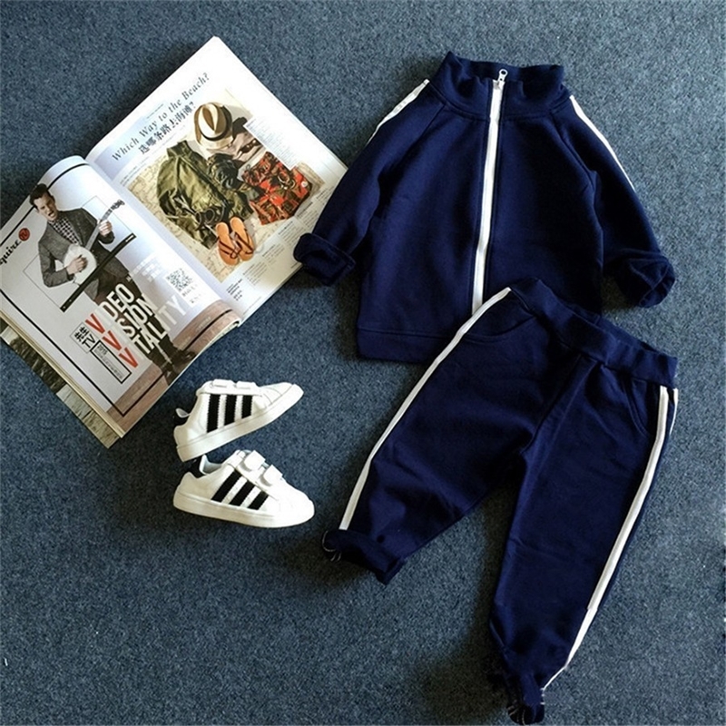 Spring Kids Clothing Sets Baby Toddler Casual Zipper Jacket Pants 2pcs Sport Suit For Girl Tracksuit Kids Boys Clothes New LJ200831