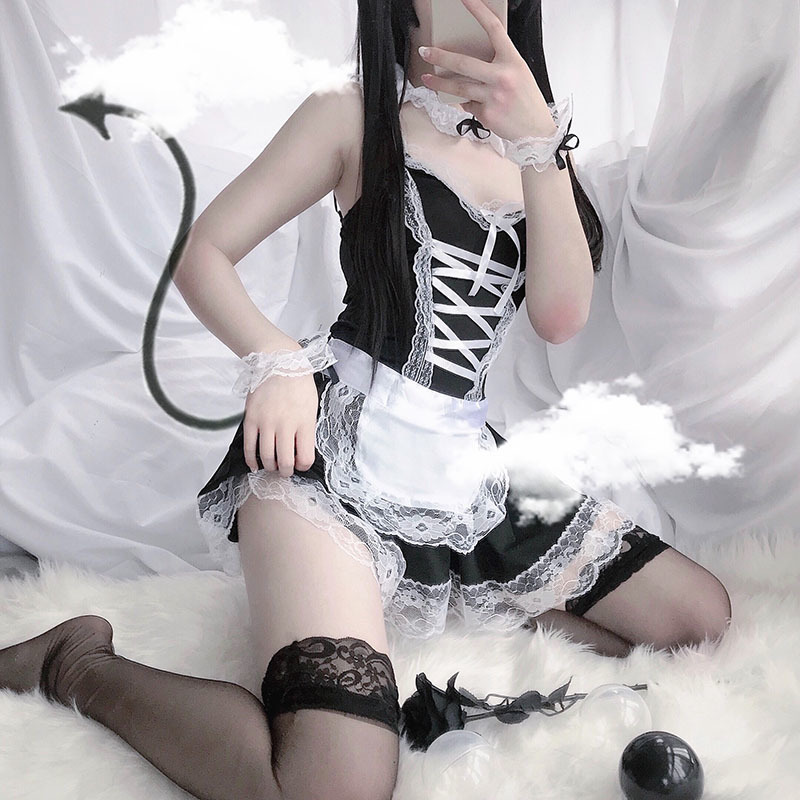 Sexy lolita maid cosplay babydoll uniform erotic role play apron French servant lady lingerie, Red
Sexy lolita maid cosplay babydoll uniform erotic role play apron French servant lady lingerie, Red