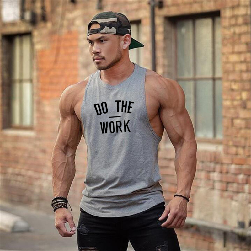 DO THE WORK Gyms Tank Top Bodybuilding Clothing Stringer Singlets Fitness Men Muscle Sleeveless Vest Blusa Masculina Y201015, White;black
DO THE WORK Gyms Tank Top Bodybuilding Clothing Stringer Singlets Fitness Men Muscle Sleeveless Vest Blusa Masculina Y201015, White;black