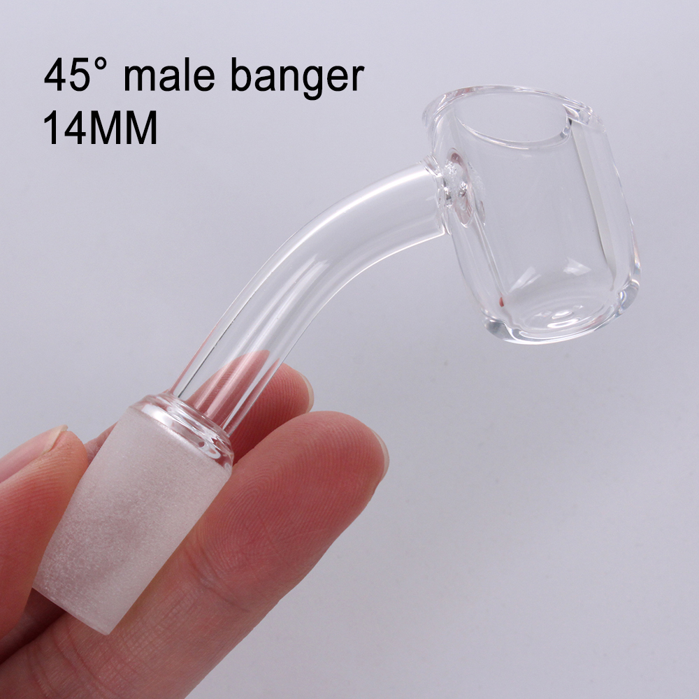 LIYA Glass smoke accessories clear 14mm male 4mm thick quartz banger 45° 90 degree for dab rigs beaker bongs
LIYA Glass smoke accessories clear 14mm male 4mm thick quartz banger 45° 90 degree for dab rigs beaker bongs