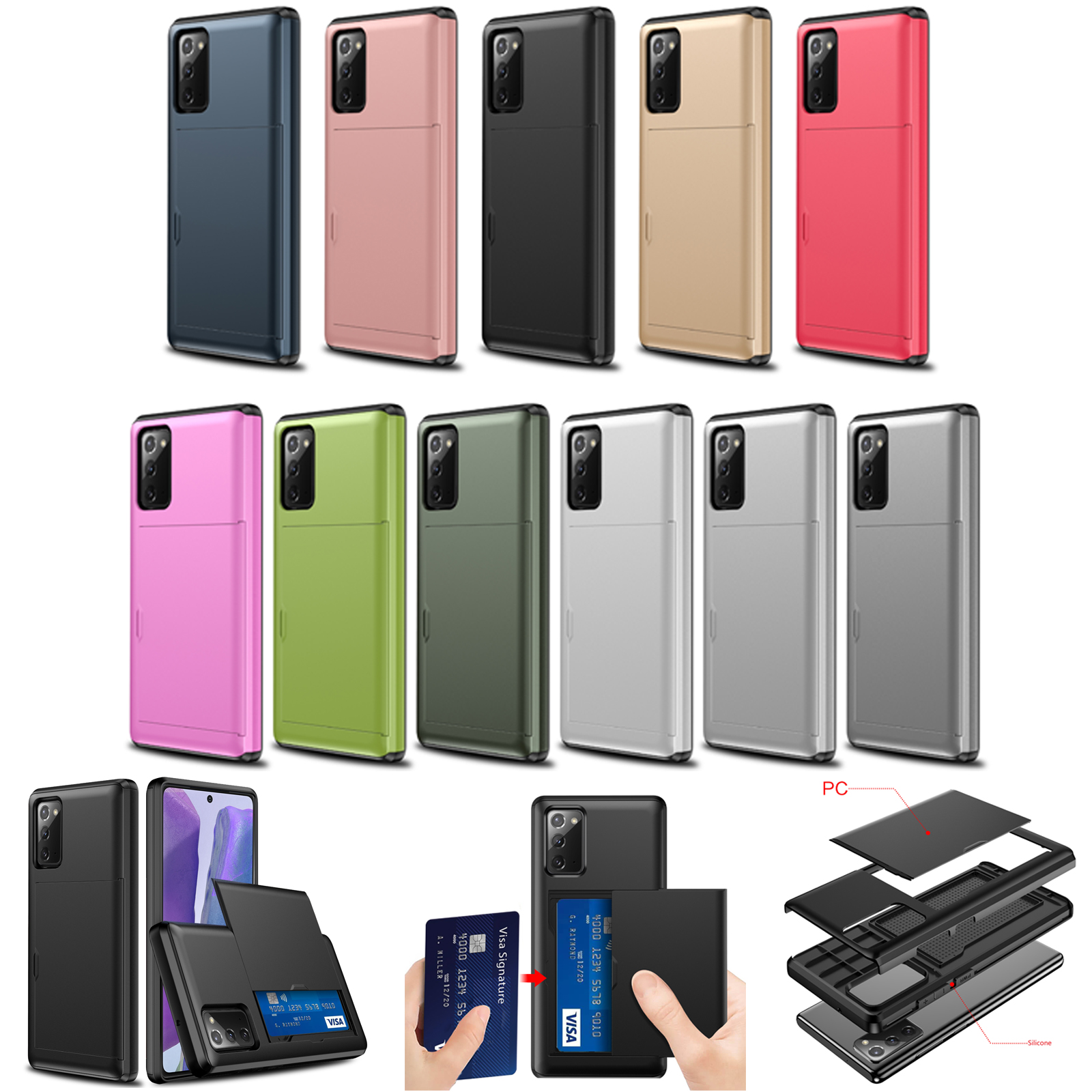 SGP Hybrid Slide Card Slot Armor Case For Samsung Galaxy S20 FE Note 20 Ultra S20 Ultra S10 Plus Note 10 Plus S9, Mint green
SGP Hybrid Slide Card Slot Armor Case For Samsung Galaxy S20 FE Note 20 Ultra S20 Ultra S10 Plus Note 10 Plus S9, Mint green