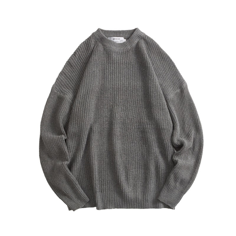 Oversized O-Neck Sweater Men Casual Autumn Winter Warm Sweater Pullover Male Solid Knitted Male Sweaters