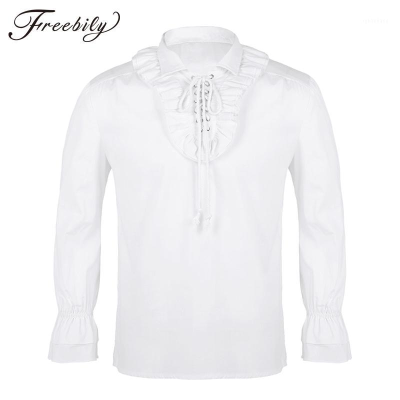 Men Turn-down Collar Long Sleeve Lace-up Front Ruffled Tuxedo Shirts Gothic Steampunk Victorian Pirate Cosplay Shirt1, Black
Men Turn-down Collar Long Sleeve Lace-up Front Ruffled Tuxedo Shirts Gothic Steampunk Victorian Pirate Cosplay Shirt1, Black