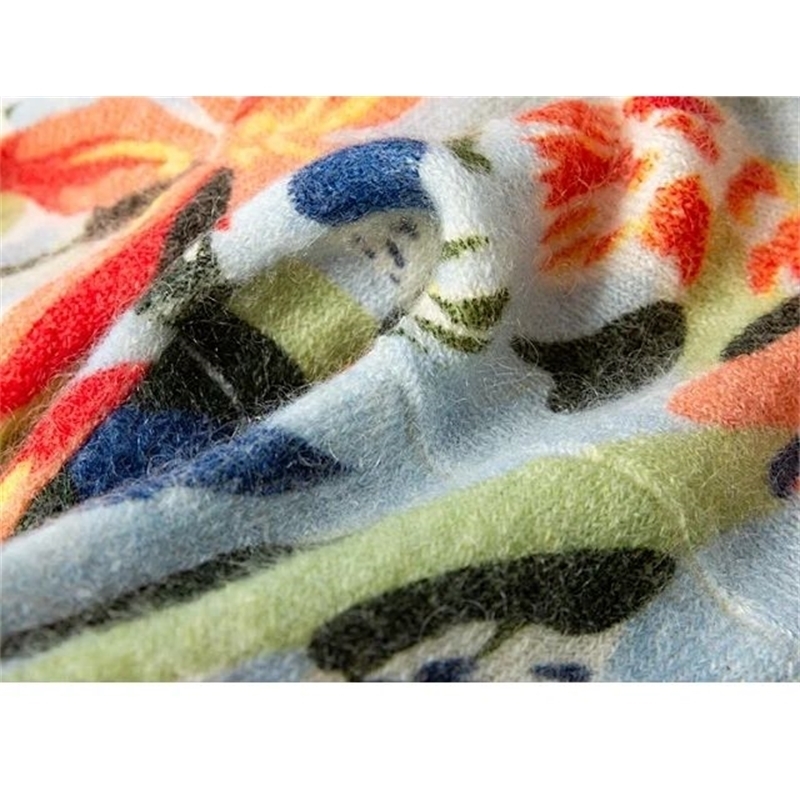 Women Sweater Autumn and Winter Oil Painting Color Printing Mohair Wool Knit Sweater Pullover Women 201201