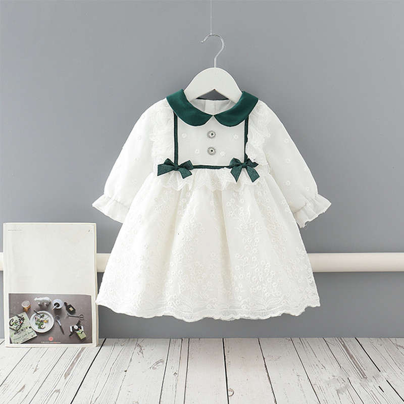 New Girls Cute Costume Spring 2021 Peter Pan Collar Children Cotton Long Lantern Sleeve Princess Baby Es with 2 Bows 0-4y Eoj0, White 
New Girls Cute Costume Spring 2021 Peter Pan Collar Children Cotton Long Lantern Sleeve Princess Baby Es with 2 Bows 0-4y Eoj0, White