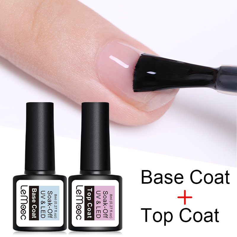 LEMOOC Base and Top Coat Gel Nail Polish UV 8ml Transparent Soak Off Gel Polish Gel varnish Nail Art, A058
LEMOOC Base and Top Coat Gel Nail Polish UV 8ml Transparent Soak Off Gel Polish Gel varnish Nail Art, A058