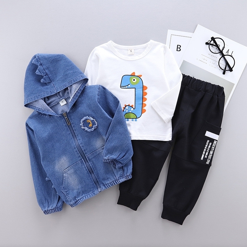 Children Boys Clothing Sets Spring Autumn Kid Boys Clothes Sets Cotton Denim jacket Top Pants Toddler Clothes Suit LJ200917