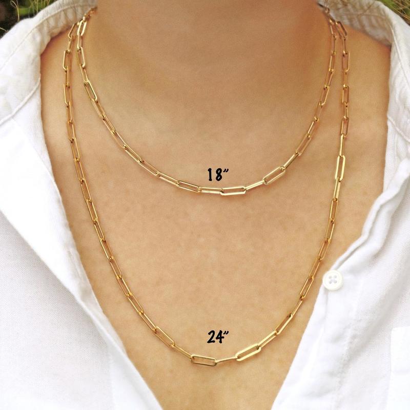 Fashion Paperclip Link Chain Women Necklace Stainless Steel Gold Color Chain Necklace For Women Men Jewelry Gift 220315