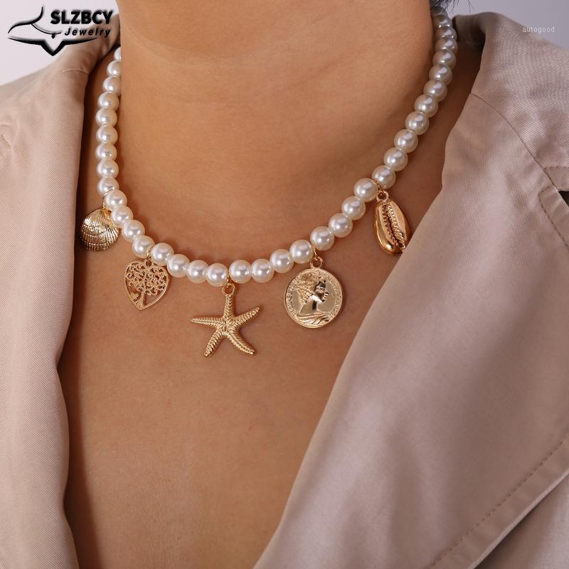 Chokers Classic Starfish Shell Pendant Necklace For Women Imitation Pearls Choker Necklaces Fashion Jewelry Clavicle Chain1
Chokers Classic Starfish Shell Pendant Necklace For Women Imitation Pearls Choker Necklaces Fashion Jewelry Clavicle Chain1