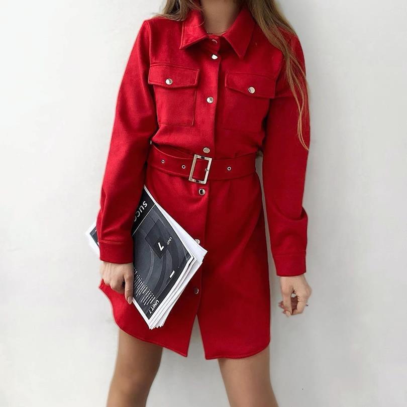 autumn woman solid color suede dress turndown collar single breasted long sleeve dress with belt drop shipping, Black;gray
autumn woman solid color suede dress turndown collar single breasted long sleeve dress with belt drop shipping, Black;gray