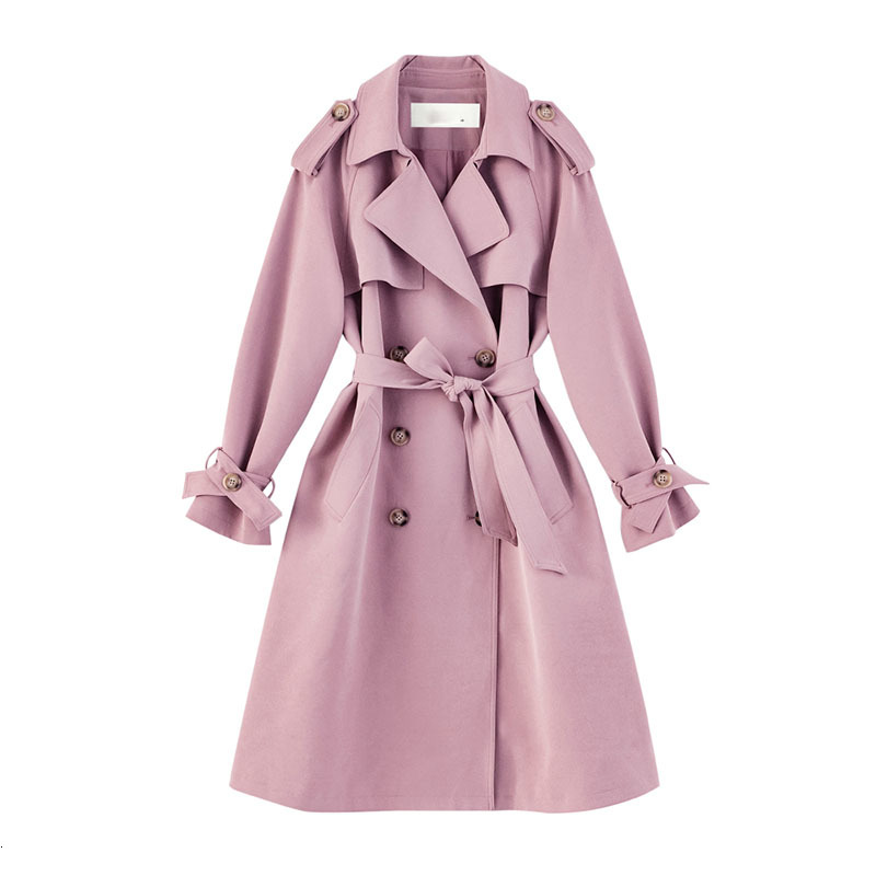 2021 New British Style Trench Coat for Women Spring Autumn Long Femme Double-breasted Outerwear Loose Slim Belted Windbreaker Fmr8, Pink
2021 New British Style Trench Coat for Women Spring Autumn Long Femme Double-breasted Outerwear Loose Slim Belted Windbreaker Fmr8, Pink