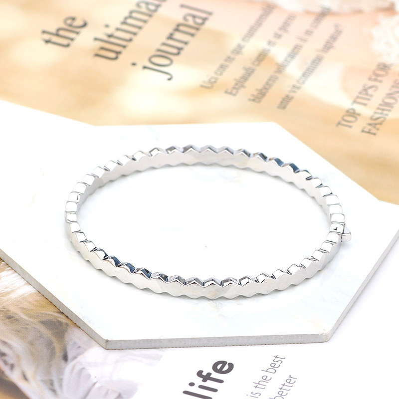Simple and narrow designer bracelets Bangles For Women Lady stainless steel lovers bracelet ring jewelry Inlay With diamond bracel