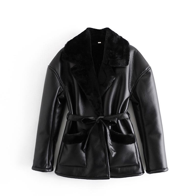 Winter Women New Black Keep Warm Belt Windproof Faux Fur Female Simple Long Sleeve Lapel Coat
Winter Women New Black Keep Warm Belt Windproof Faux Fur Female Simple Long Sleeve Lapel Coat
