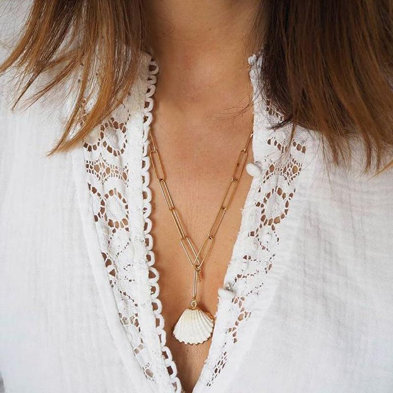 1 Pcs Fashion Female Necklace Scallop Pendant Bamboo Chain Gold Necklace Women Valentines Day Gift
1 Pcs Fashion Female Necklace Scallop Pendant Bamboo Chain Gold Necklace Women Valentines Day Gift