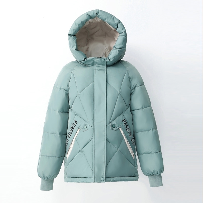 Women's Winter Jacket With Zipper Hooded Parkas Woman Padded Solid Casual Plus Size Thick Coat Female Cotton Outwear 201202