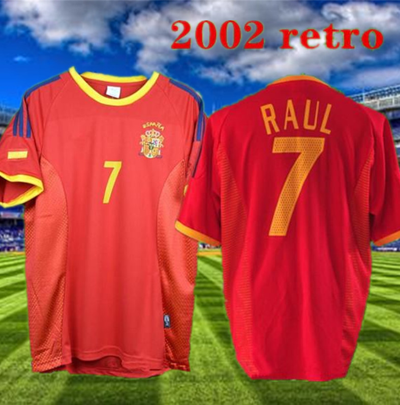 2002 Spain soccer jersey 02 World Cup Home #7 RAUL #5 PUYOL #6 Hierro Retro version Soccer shirt Man football uniform S-XX, Black;yellow
2002 Spain soccer jersey 02 World Cup Home #7 RAUL #5 PUYOL #6 Hierro Retro version Soccer shirt Man football uniform S-XX, Black;yellow