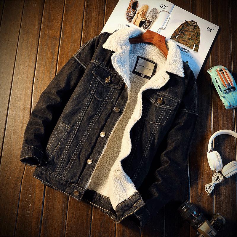 Large size 6XL Men Denim Coat 2020 Winter Fashion Wool Lining Thick Denim Jacket Classic Light Blue Black Slim Warm Jacket 
Large size 6XL Men Denim Coat 2020 Winter Fashion Wool Lining Thick Denim Jacket Classic Light Blue Black Slim Warm Jacket