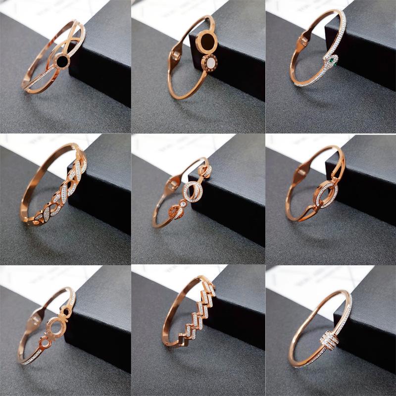 Rose gold titanium steel bracelet female simple open bracelet 18k niche design tide brand ladies apparel accessories
Rose gold titanium steel bracelet female simple open bracelet 18k niche design tide brand ladies apparel accessories
