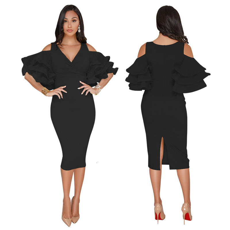 2021 New Cascading Ruffle Summer Elegant Sexy V-neck Off Shoulder Bandage Women Party Club Wear Midi Bodycon Aedh, Black
2021 New Cascading Ruffle Summer Elegant Sexy V-neck Off Shoulder Bandage Women Party Club Wear Midi Bodycon Aedh, Black